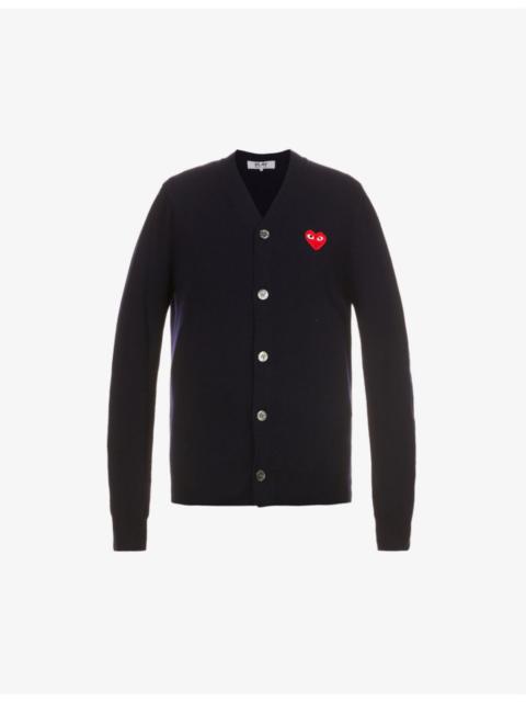 Comme des Garçons PLAY Heart-embroidered wool cardigan