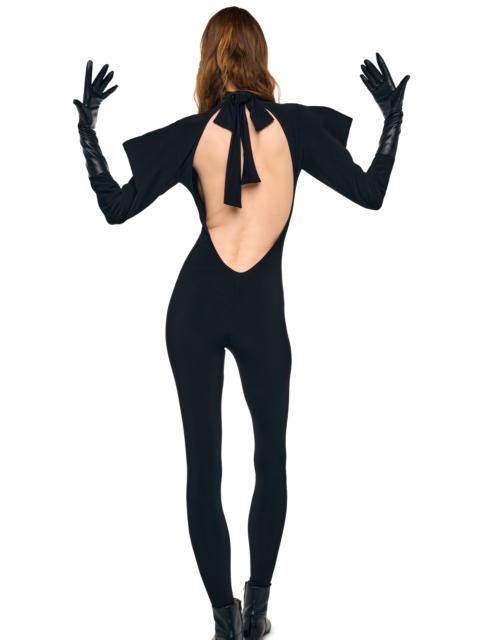 NORMA KAMALI WING SLEEVE OPEN BACK BOW NECK CATSUIT