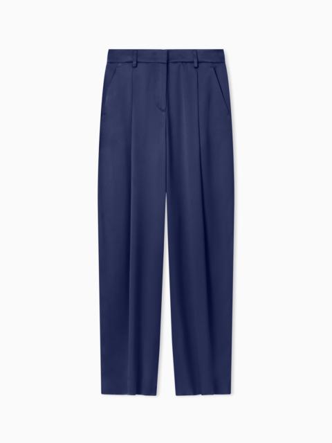 GIORGIO ARMANI SILK DOUBLE SATIN SINGLE-PLEAT TROUSERS