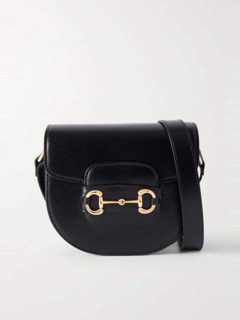GUCCI Horsebit 1955 embellished textured-leather shoulder bag