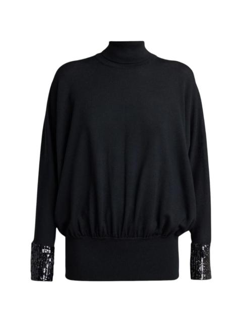 Valentino sequin-embellished roll-neck sweater