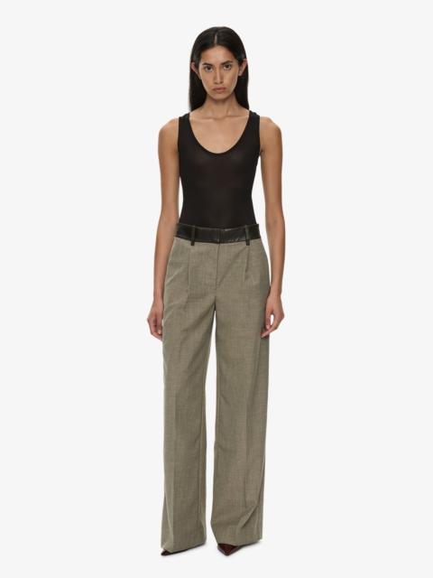 CHRISTOPHER ESBER Tropical Wool Leather Waisted Trouser