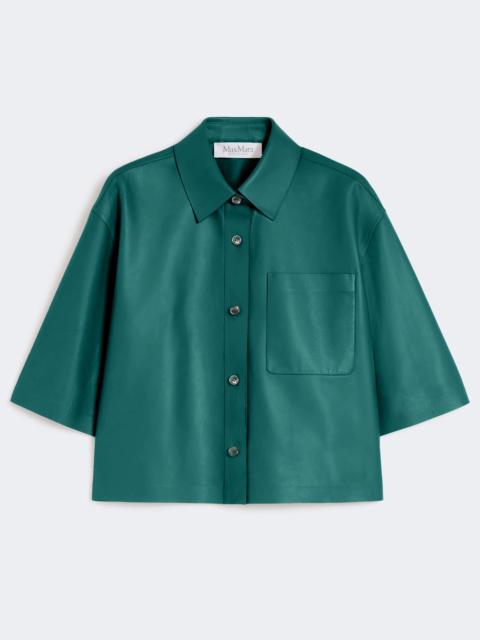 Max Mara ARCELLA Nappa leather cropped jacket - DARK GREEN
