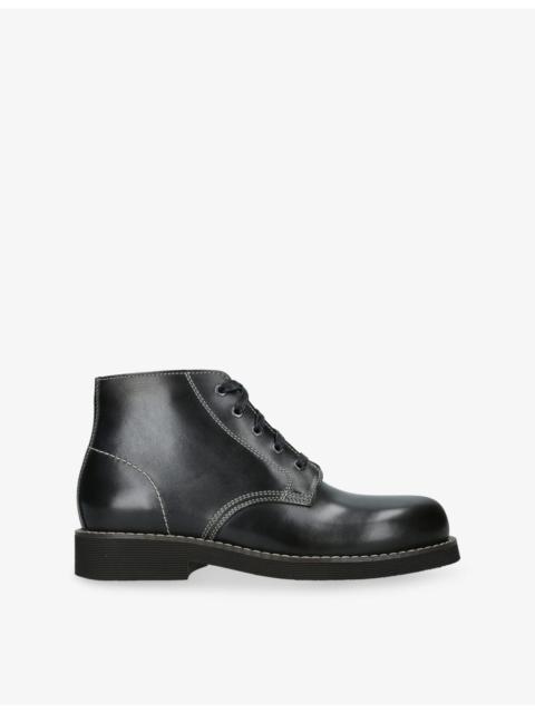 Lemaire Stitch Leather Derby Boots
