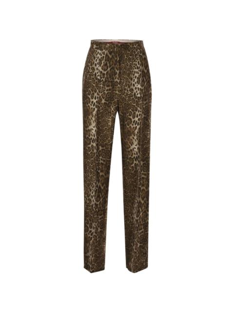 Max Mara animal-print silk trousers