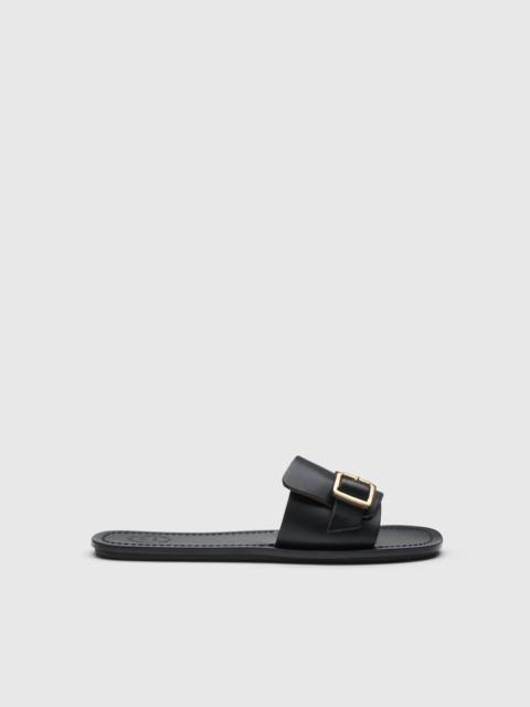 ATP ATELIER Velturno Black Leather Flat sandals