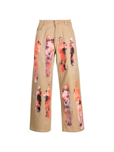 KidSuper graphic-print cotton straight-leg jeans