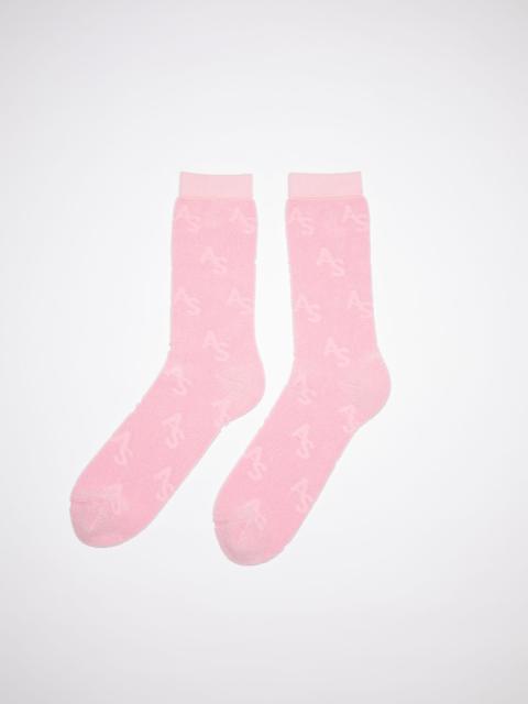 Acne Studios Cotton logo socks - Pink