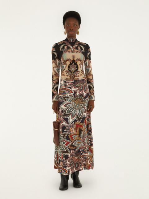 FARM RIO Tapestry Flowers Maxi Skirt