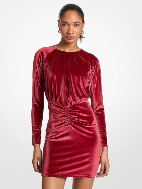 MICHAEL KORS Ruched Velvet Mini Dress