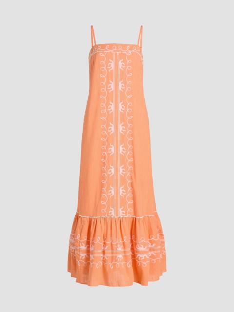 Lilly Pulitzer Women's Rozalie Embroiderd Cotton Maxi Dress - Papaya Frond Fantasy