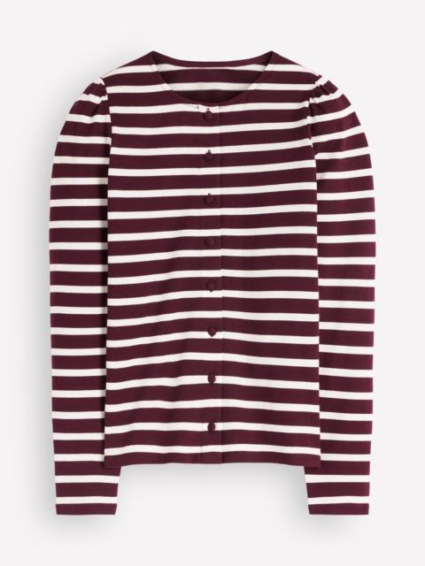 BODEN Iris Puff Sleeve Mariner-Winetasting/ Ivory