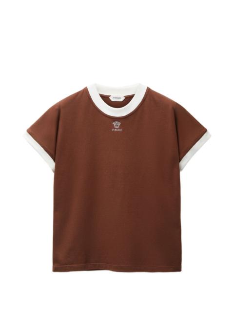 VERSACE embroidered-logo stretch cotton-jersey slim T-Shirt