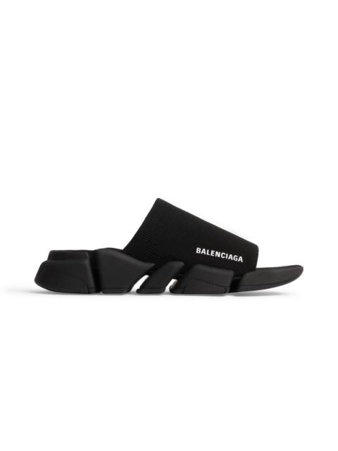 BALENCIAGA Men's Speed 2.0 Recycled Knit Slide Sandal in Black