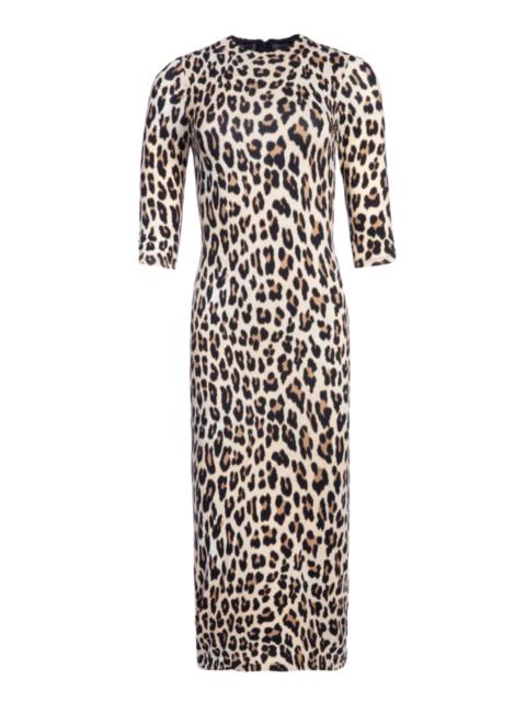 Alice + Olivia DELORA FITTED MOCK NECK MIDI DRESS