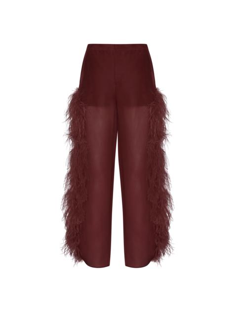 LAPOINTE Organza Trouser With Feathers