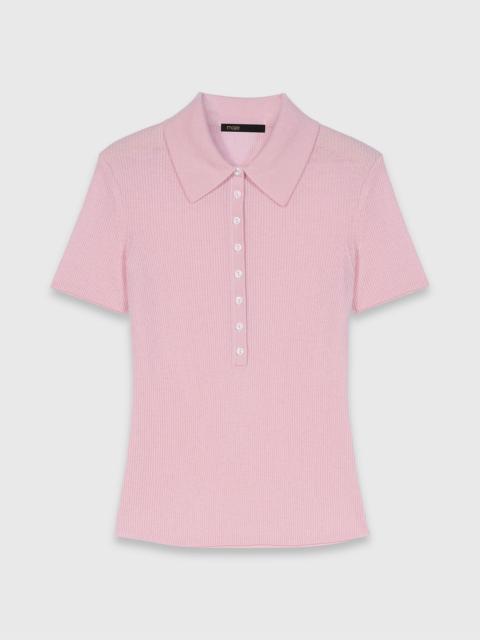 maje Polo collar ribbed jumper