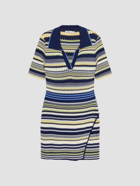 SIMKHAI Women's Lira Chevron Polo Wrap Mini Dress - Midnight Multi