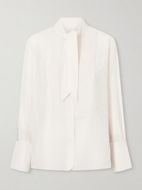 TWP The Quiet Type Pussy-bow Cotton And Silk-blend Shirt