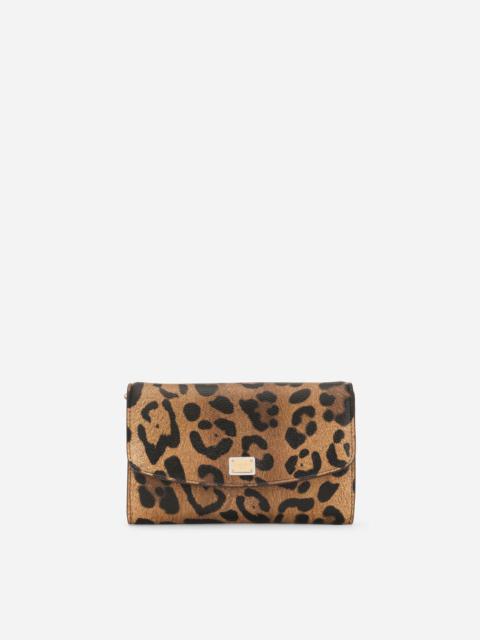 Dolce & Gabbana Leopard-print Crespo mini bag with branded plate