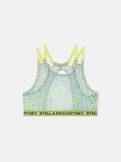 Stella McCartney Leopard Print Mesh Sports Bra