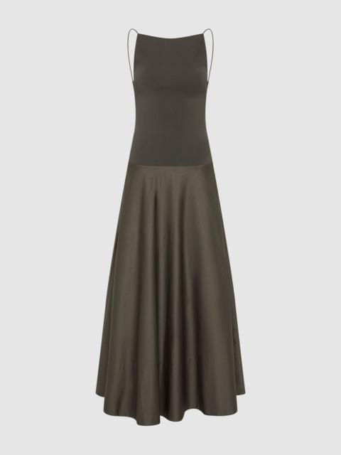 ST. AGNI Backless Circle Hem Dress - Khaki