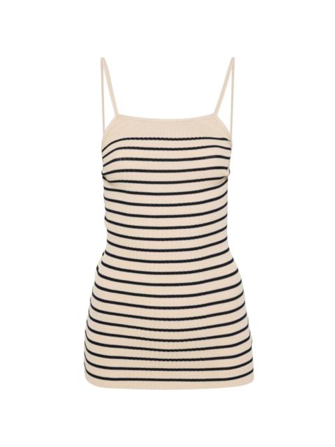 LOW CLASSIC striped ribbed halterneck top