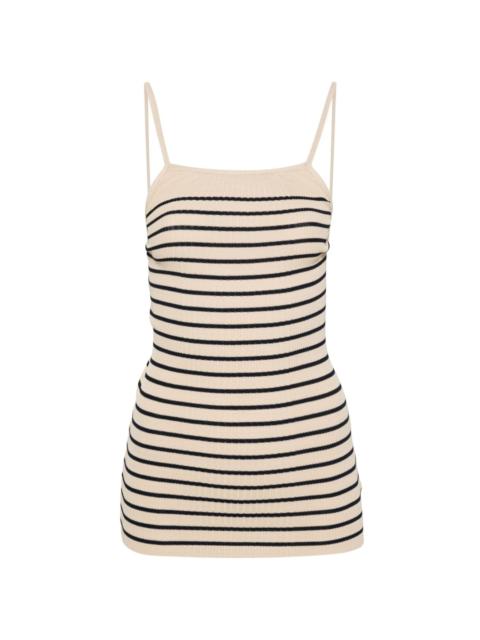 striped ribbed halterneck top