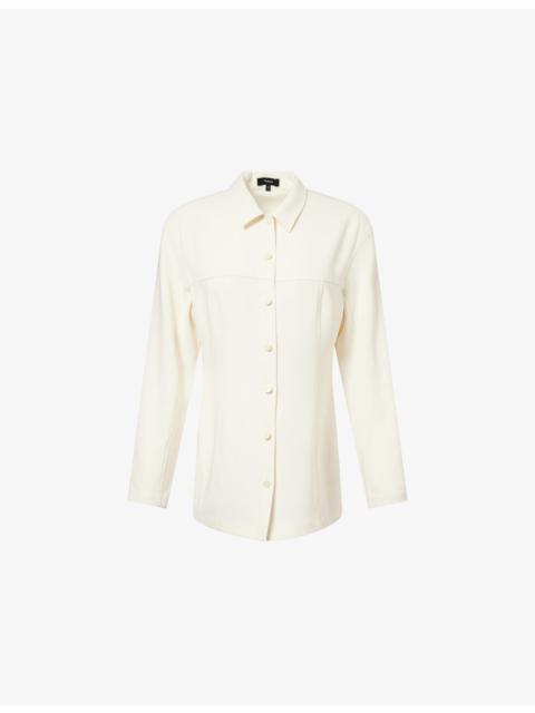 Theory Sculpted-Seams Collared Woven Shirt