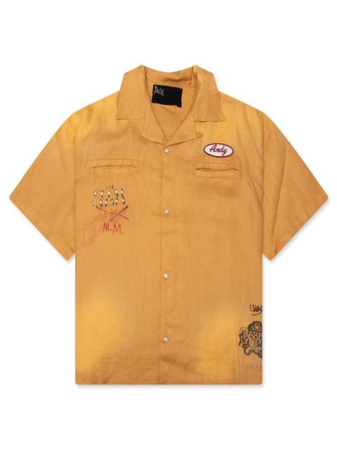 Paly Montauk Short Sleeve Bowling Shirt Yellow