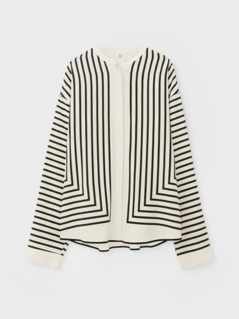 Totême Monogram silk scarf blouse creme