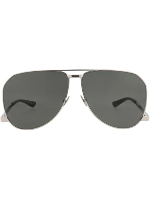 SAINT LAURENT Saint Laurent Aviator-Frame Metal Sunglasses Silver Silver Grey (SL690DUST-30015233-002)