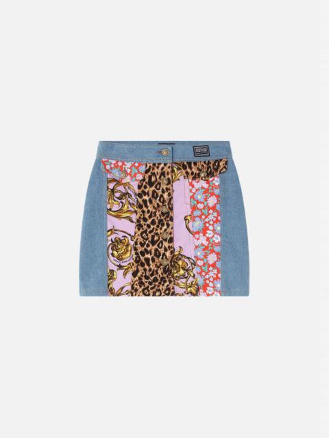 VERSACE JEANS COUTURE Garland Patchwork Denim Skirt