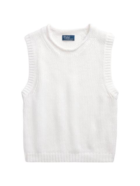 Polo Ralph Lauren Women's Linen-Cotton Knit Sweater Tank - White