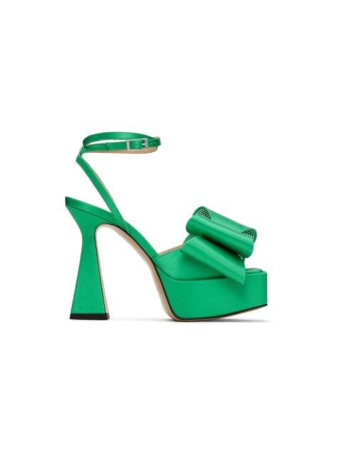 MACH & MACH Green 'Le Cadeau' 140 Platform Heeled Sandals