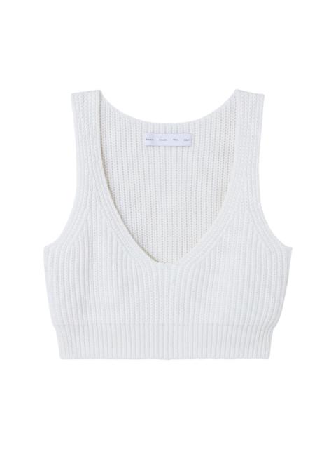 ribbed-knit cotton top
