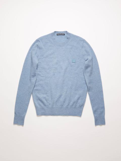 Crewneck wool sweater mineral blue