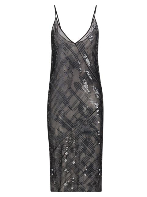 Rick Owens Lilies Women's Sheer Sequined Slip Dress - Black Transparent Black