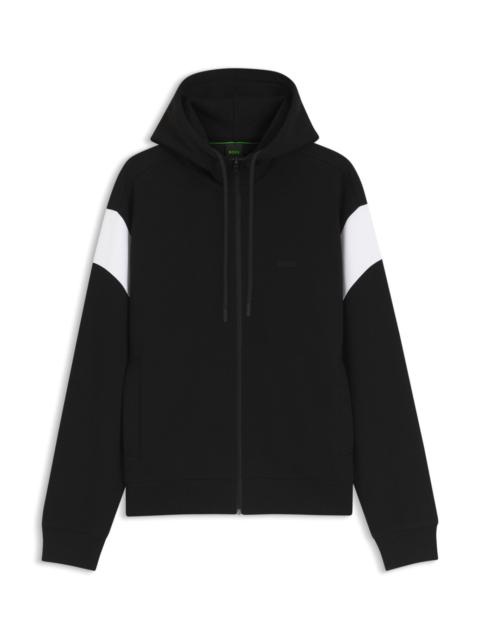 BOSS REGULAR-FIT ZIP-UP SWEATSHIRT IN SPACER PIQUE