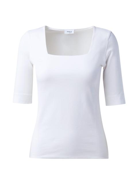 AKRIS Women's Elements Jersey Square Neck Top - Off White