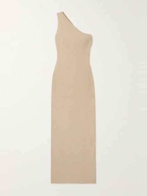 TOTEME One-shoulder ribbed-knit maxi dress