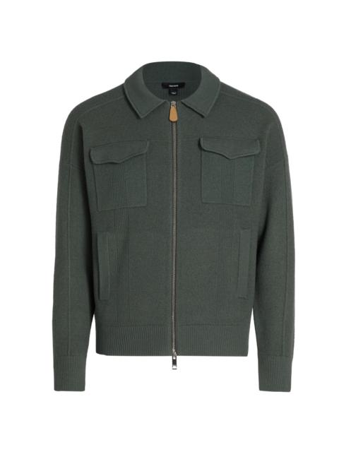 REISS Men's Calder Felted Wool Jacket - Khaki Green