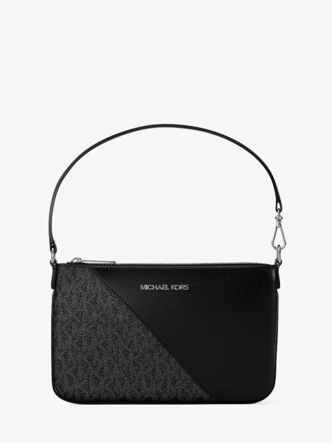 MICHAEL KORS Jet Set Travel Small Signature Logo and Smooth Wristlet