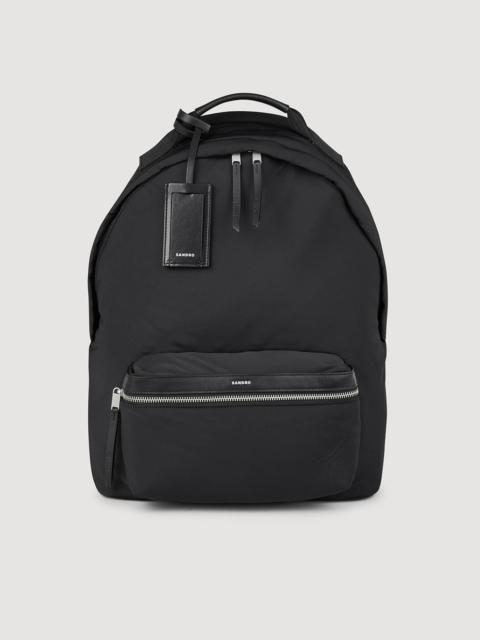 Sandro Canvas and leather backpack