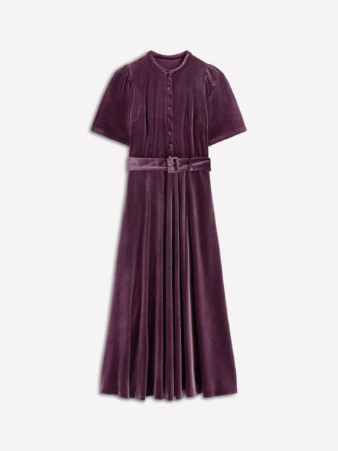 BODEN Kate Velvet Shirt Dress-Dark Cherry