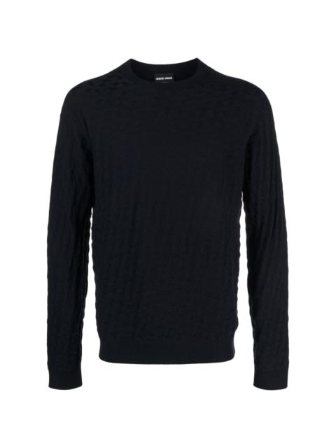 crew-neck knitted jumper