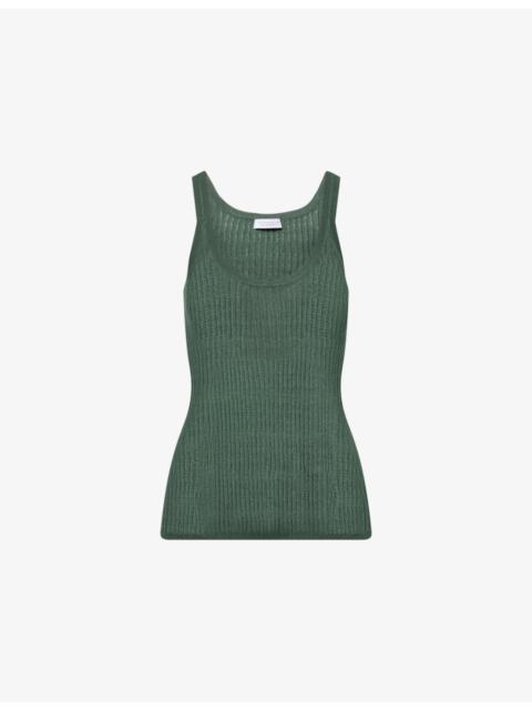 GABRIELA HEARST Nevin Pointelle Cashmere-Silk Knitted Tank Top