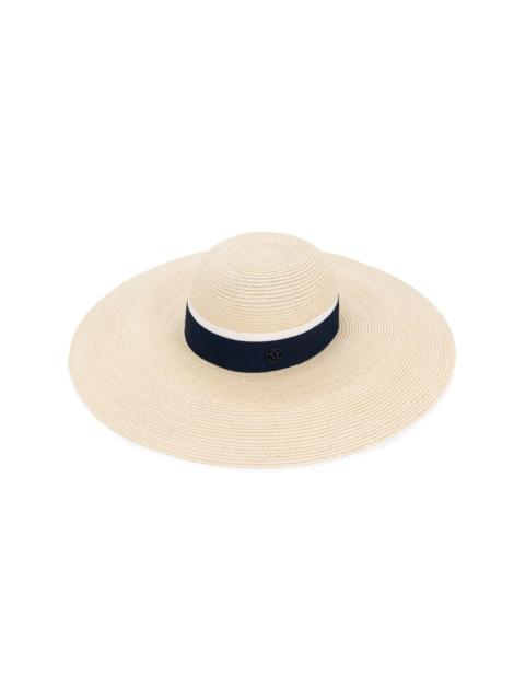 MAISON MICHEL Charles Bicolor Straw Fedora Hat