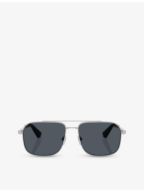 Burberry BE3159 Irregular-Frame Metal Sunglasses