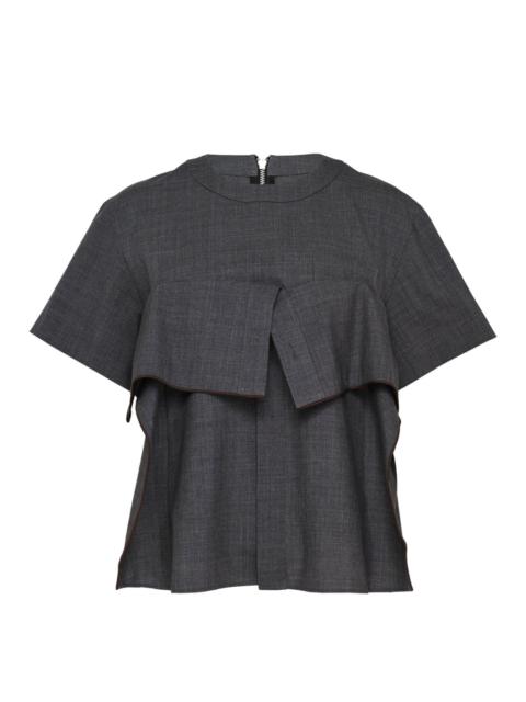 sacai Suiting Short Sleeve Pullover